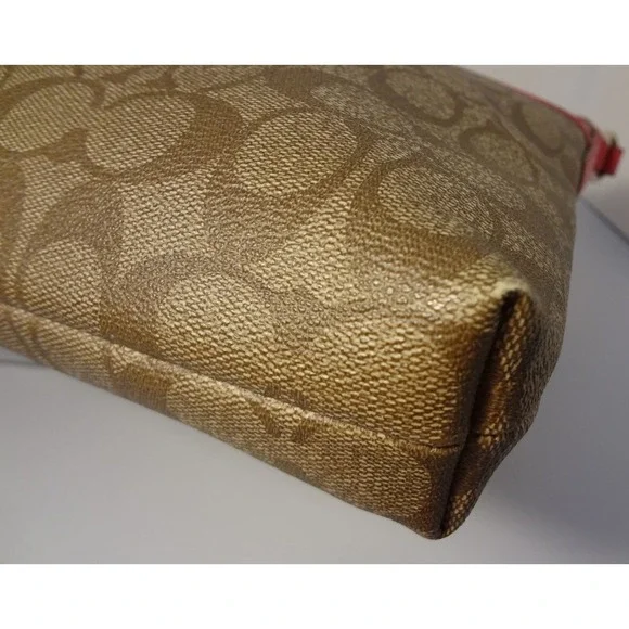 Coach Signature Crossbody Bag Pink Trim Coated Canvas‎ Shoulder Purse - Picture 11 of 12